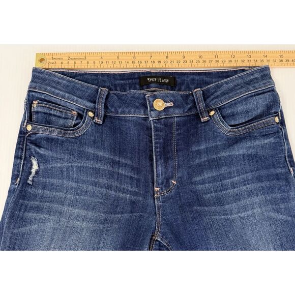 White House Black Market Crop Distressed Blue Jeans Women's Size 4 (Fit 28x28) - Picture 5 of 13